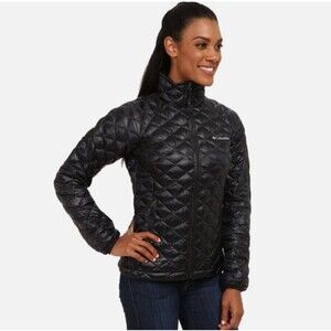 COLUMBIA Sz XL WHITE PINE THERMAL COIL WATERPROOF QUILTED JACKET BLACK